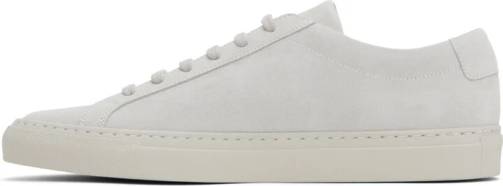 Common Projects Beige Achilles Tonal Suede Sneakers - Image 3