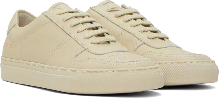 Common Projects Beige BBall Low Sneakers - Image 4