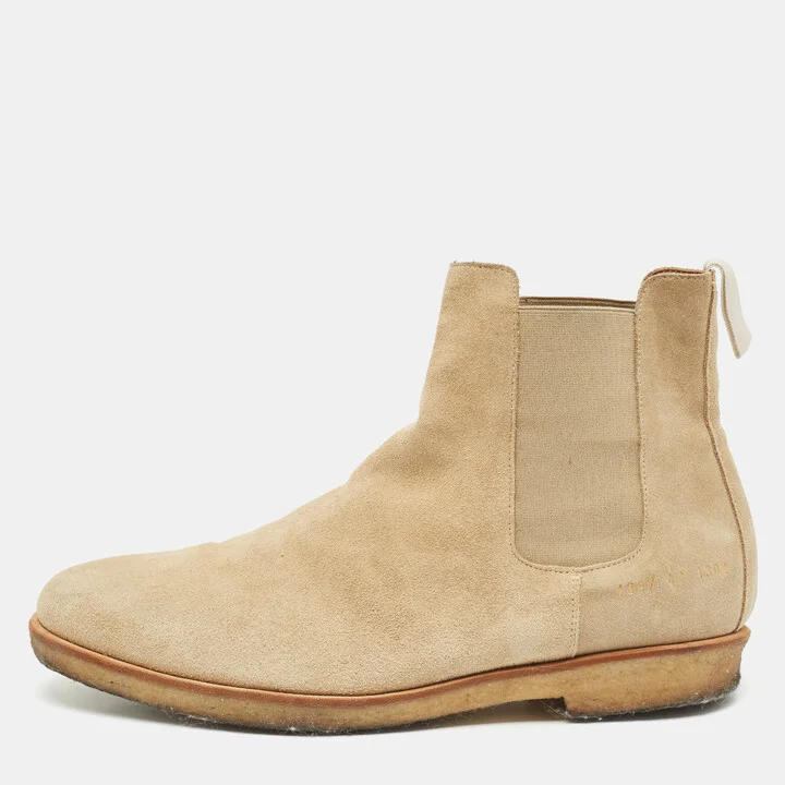Common Projects Beige Suede Chelsea Boots Size 42