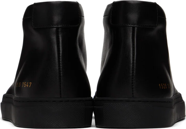 Common Projects Black Achilles Mid Sneakers - Image 2