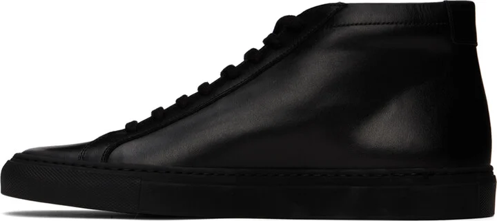 Common Projects Black Achilles Mid Sneakers - Image 3