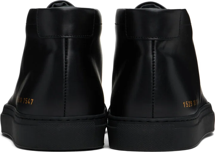 Common Projects Black Achilles Mid Sneakers - Image 2