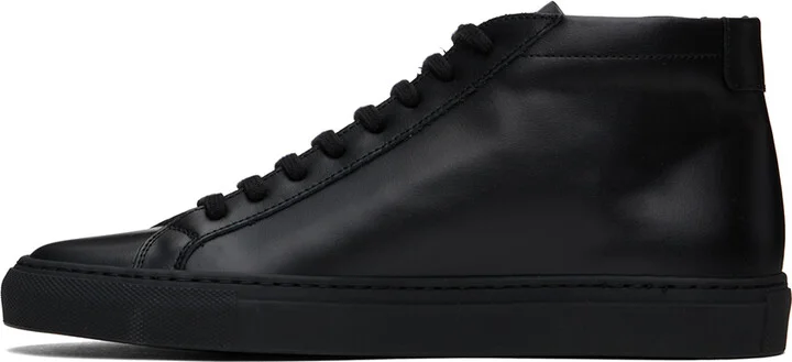Common Projects Black Achilles Mid Sneakers - Image 3