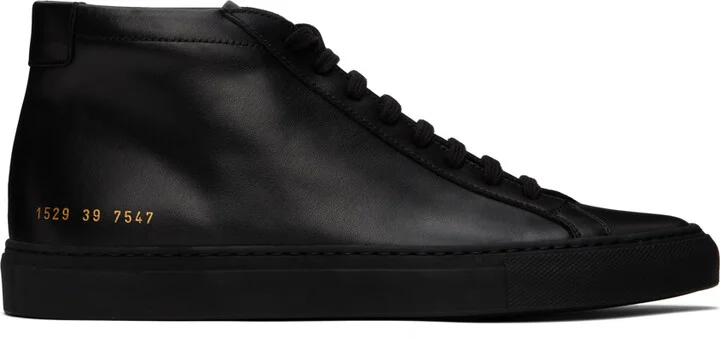Common Projects Black Achilles Mid Sneakers