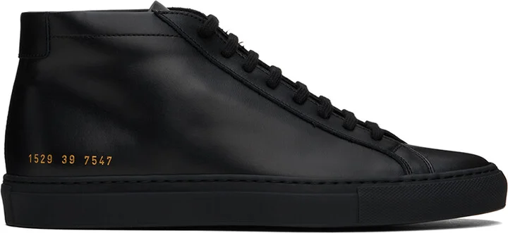 Common Projects Black Achilles Mid Sneakers