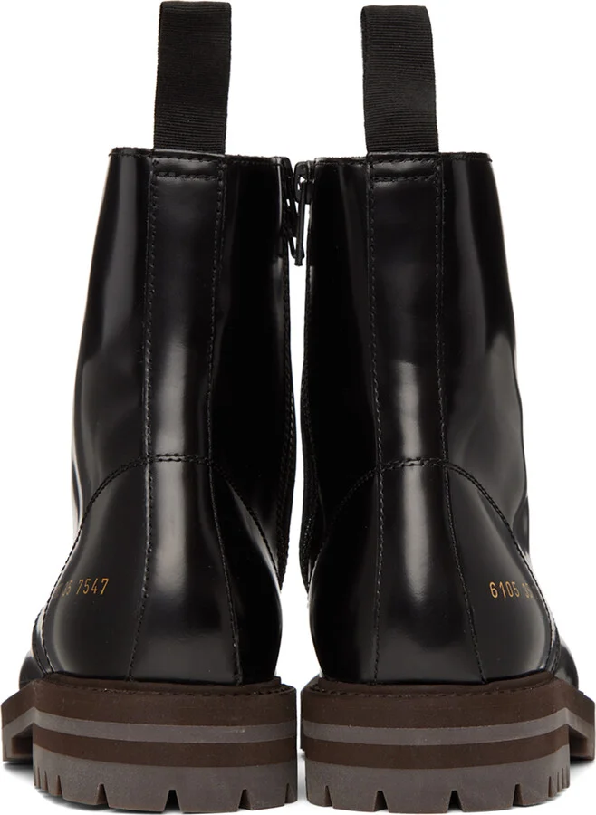 Common Projects Black Combat Ankle Boots - Image 2