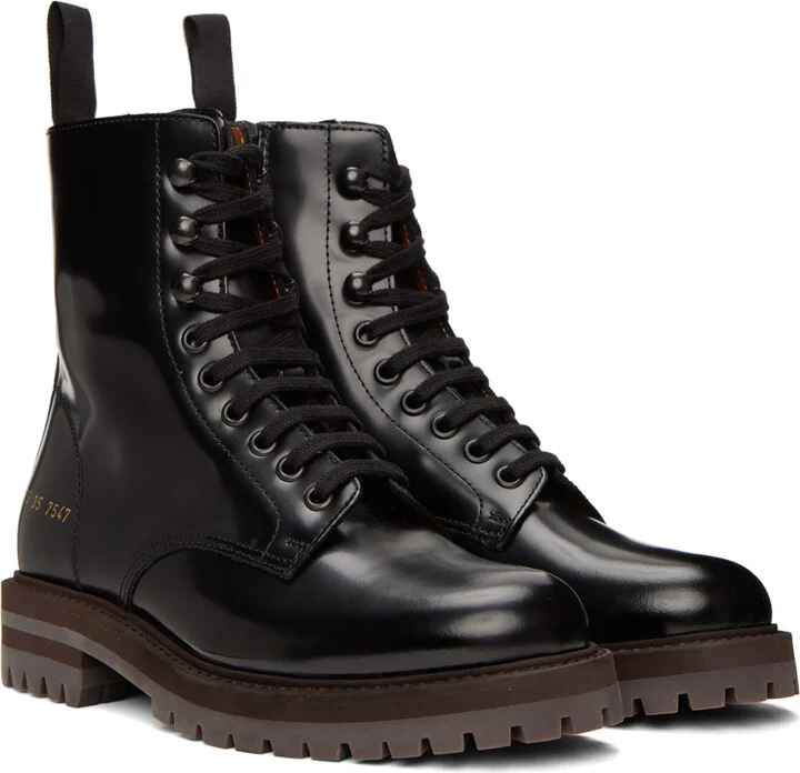 Common Projects Black Combat Ankle Boots - Image 4