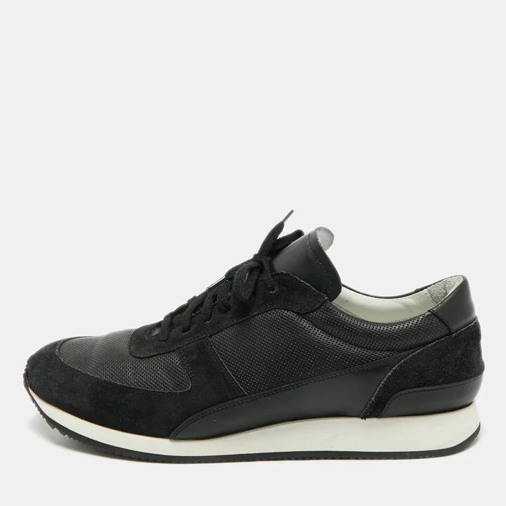 Common Projects Black Leather and Suede Lace Up Sneakers Size 43