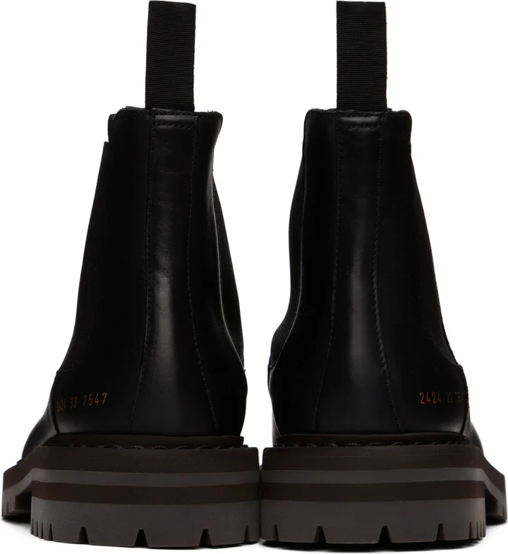 Common Projects Black Leather Chelsea Boots - Image 2