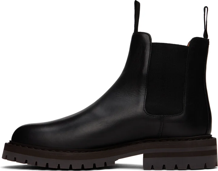 Common Projects Black Leather Chelsea Boots - Image 3