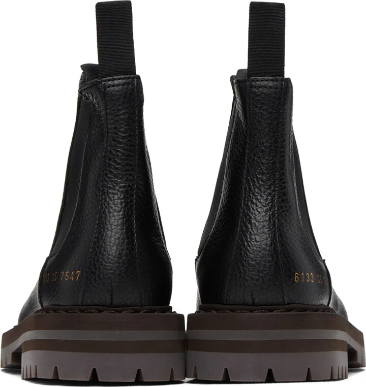 Common Projects Black Leather Chelsea Boots - Image 2
