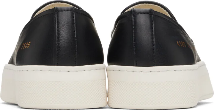 Common Projects Black Leather Slip-on Sneakers - Image 2