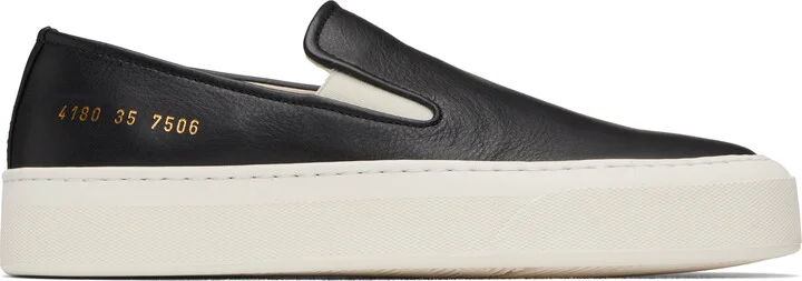 Common Projects Black Leather Slip-on Sneakers