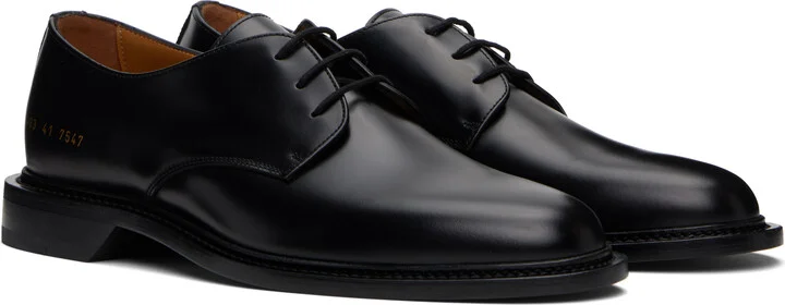 Common Projects Black Polished Leather Derbys - Image 4