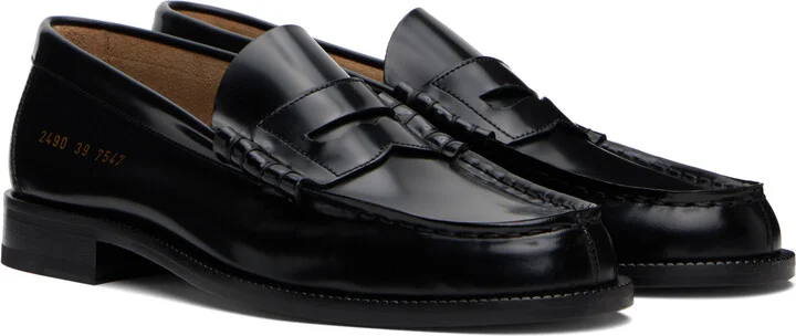 Common Projects Black Polished Leather Loafers - Image 4