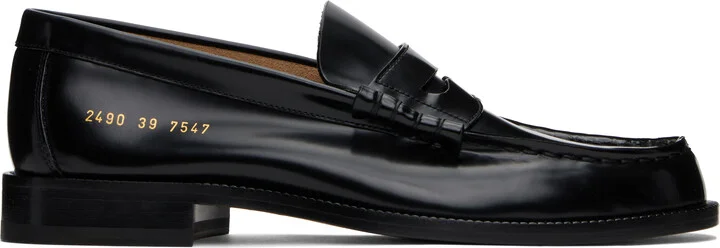 Common Projects Black Polished Leather Loafers