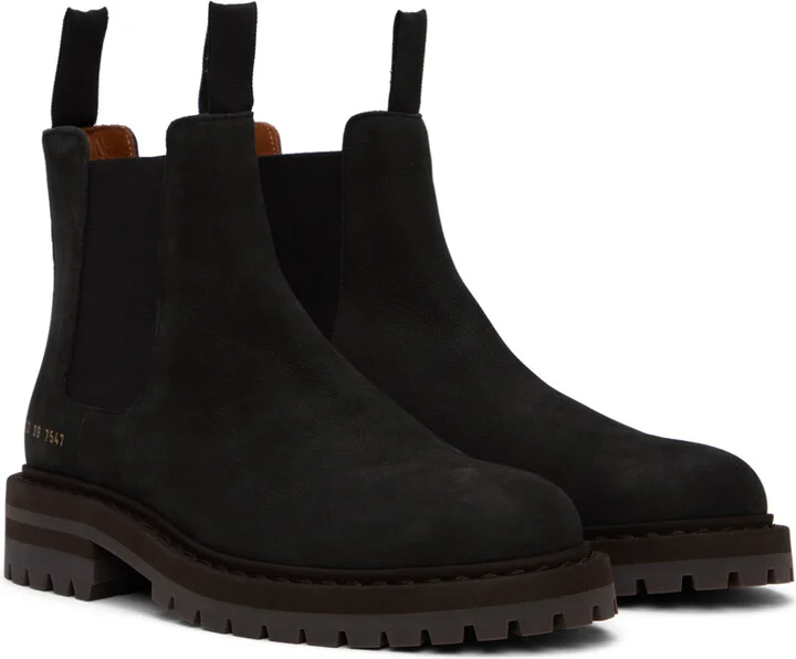 Common Projects Black Suede Chelsea Boots - Image 4