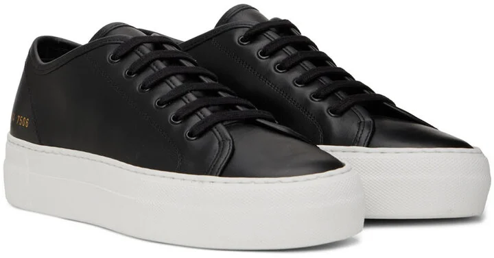 Common Projects Black Tournament Low Super Sneakers - Image 4