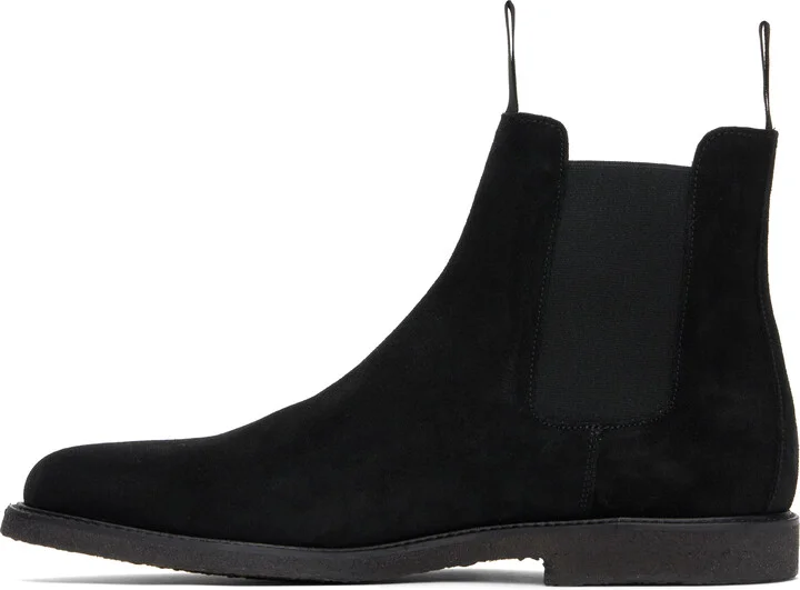 Common Projects Black Waxed Suede Chelsea Boots - Image 3