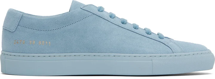 Common Projects Blue Achilles Tonal Suede Sneakers