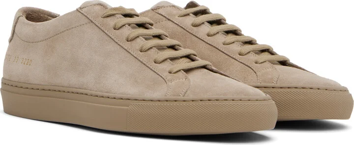 Common Projects Brown Achilles Tonal Suede Sneakers - Image 4