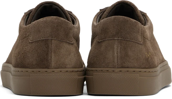 Common Projects Brown Achilles Tonal Suede Sneakers - Image 2
