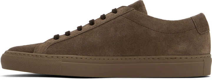 Common Projects Brown Achilles Tonal Suede Sneakers - Image 3