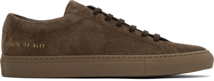 Common Projects Brown Achilles Tonal Suede Sneakers