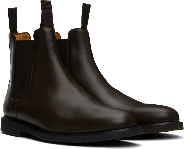 Common Projects Brown Classic Chelsea Boots - Image 4