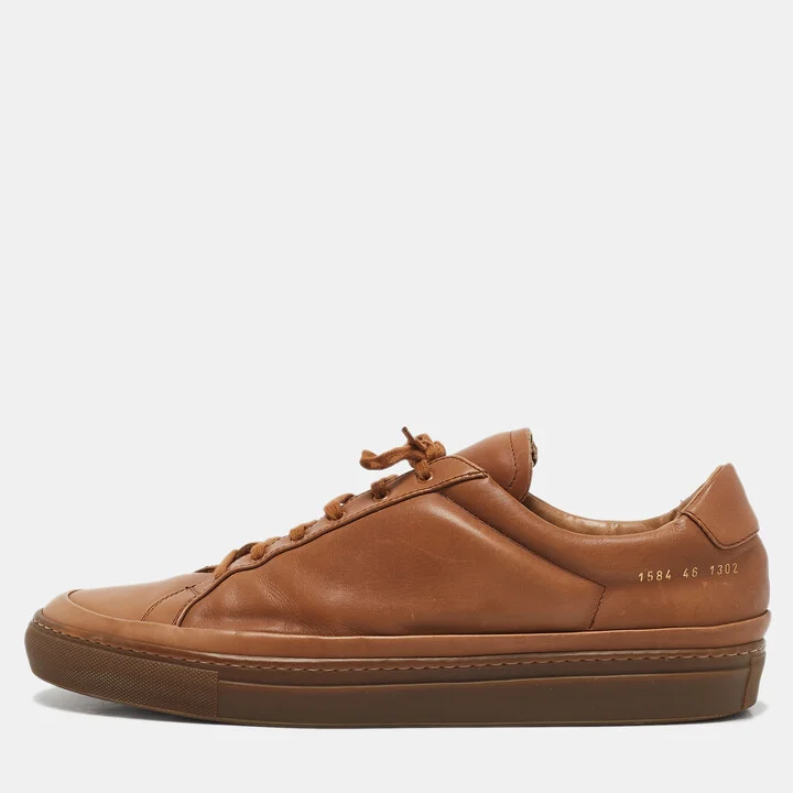Common Projects Brown Leather Achilles Lace Up Sneaker Size 46