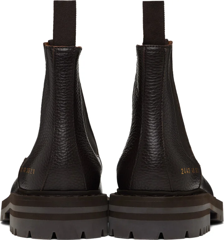 Common Projects Brown Leather Chelsea Boots - Image 2