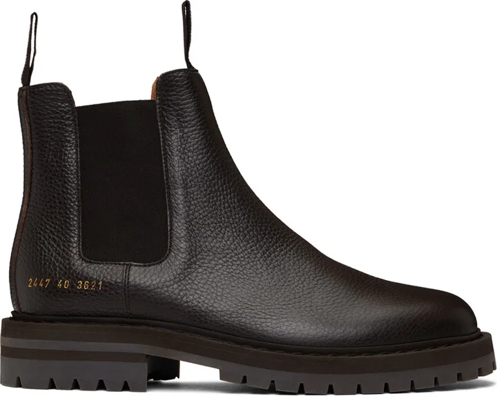 Common Projects Brown Leather Chelsea Boots