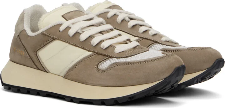 Common Projects Brown & Off-White Track SS24 Sneakers - Image 4