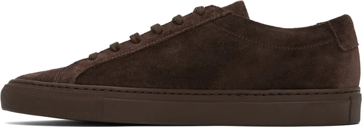 Common Projects Brown Original Achilles Suede Sneakers - Image 3