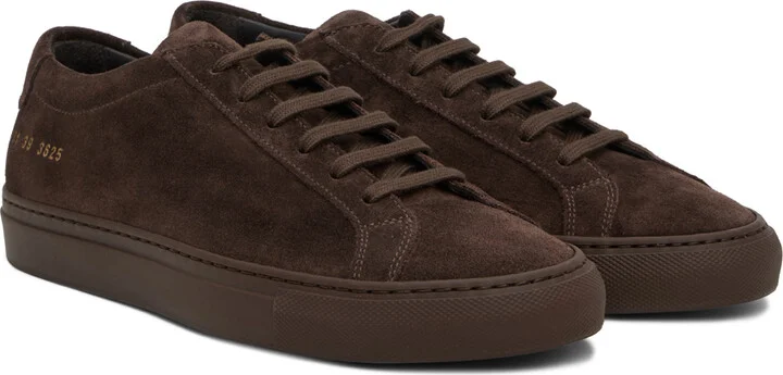 Common Projects Brown Original Achilles Suede Sneakers - Image 4