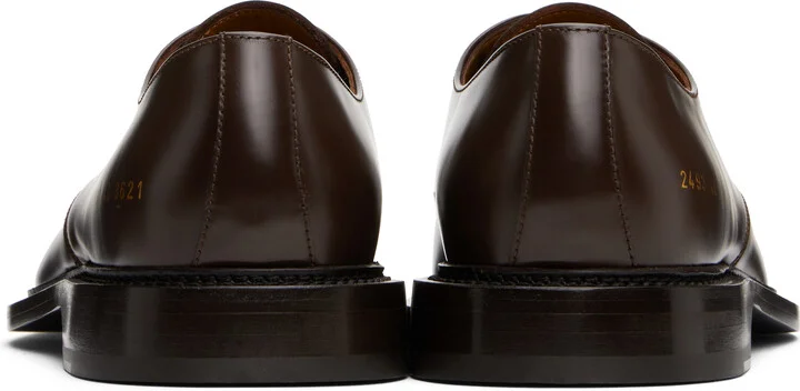 Common Projects Brown Polished Leather Derbys - Image 2