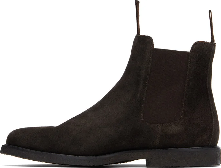Common Projects Brown Waxed Suede Chelsea Boots - Image 3