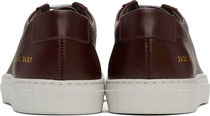 Common Projects Burgundy Achilles Contrast Bumpy Sneakers - Image 2