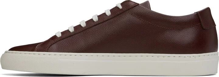 Common Projects Burgundy Achilles Contrast Bumpy Sneakers - Image 3