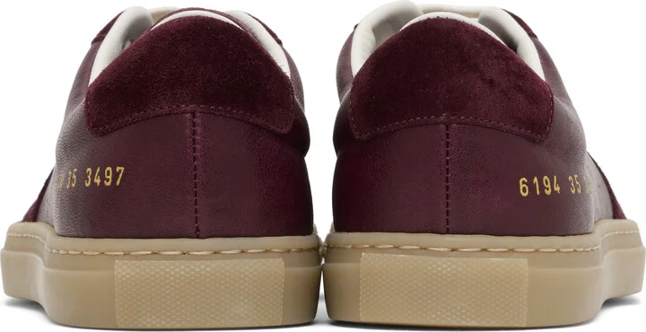 Common Projects Burgundy BBall Duo Slim Sneakers - Image 2