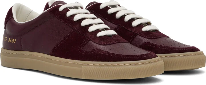 Common Projects Burgundy BBall Duo Slim Sneakers - Image 4