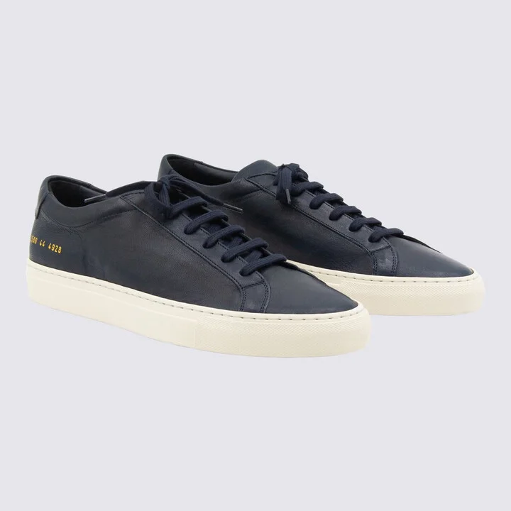 Common Projects Dark Navy Leather Snakers - Image 2