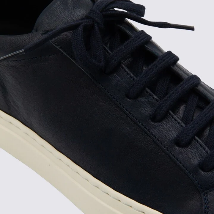 Common Projects Dark Navy Leather Snakers - Image 4