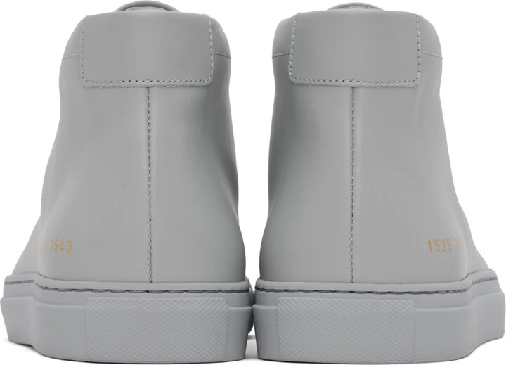 Common Projects Gray Achilles Mid Sneakers - Image 2