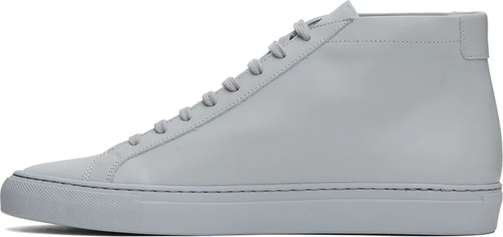 Common Projects Gray Achilles Mid Sneakers - Image 3
