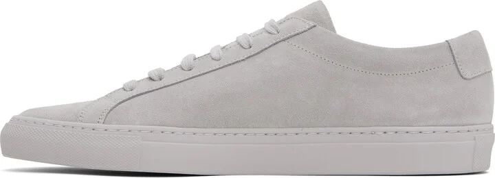 Common Projects Gray Achilles Tonal Suede Sneakers - Image 3