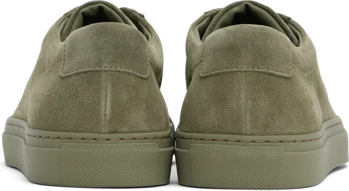 Common Projects Green Achilles Tonal Suede Sneakers - Image 2