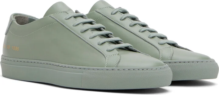 Common Projects Green Original Achilles Low Sneakers - Image 4