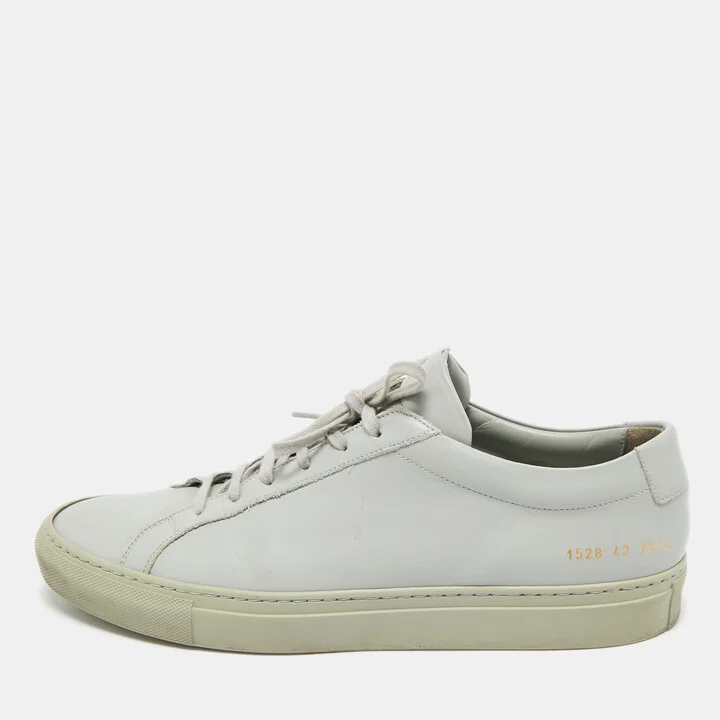 Common Projects Grey Leather Achilles Lace Up Sneaker Size 43