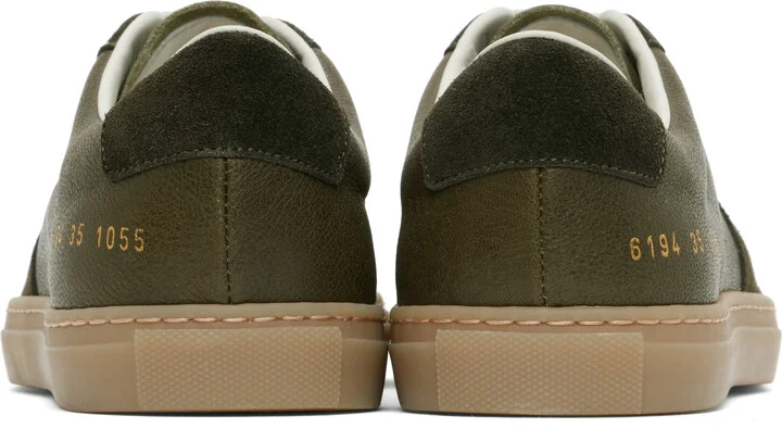 Common Projects Khaki BBall Duo Slim Sneakers - Image 2